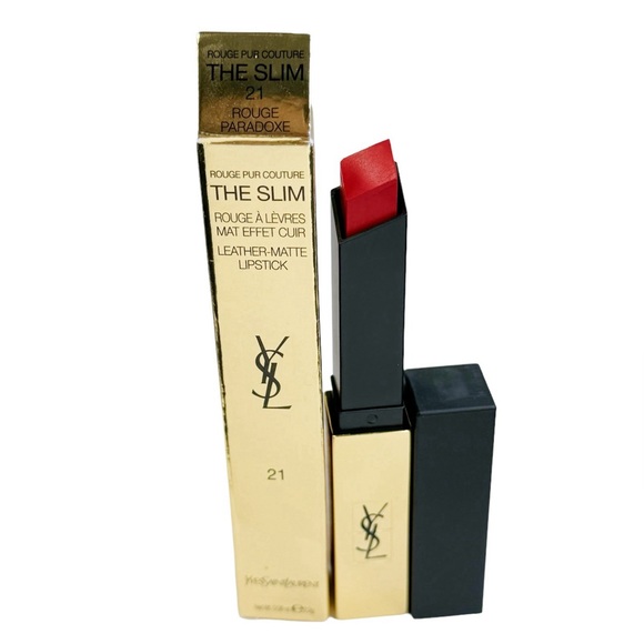 YSL The Slim Leather Matte Lipstick in 21 Rouge Paradoxe - Picture 1 of 4